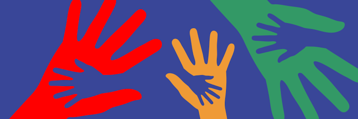 Une illustration des mains d'adultes et d'enfants