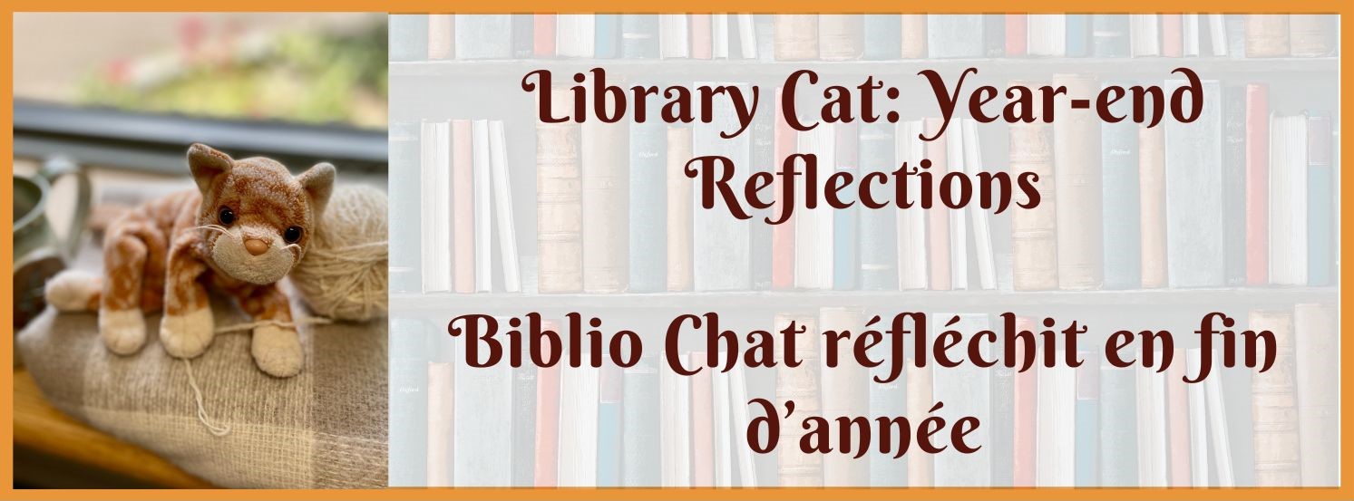 Library Cat relaxed in a library lounge chair next to a window.