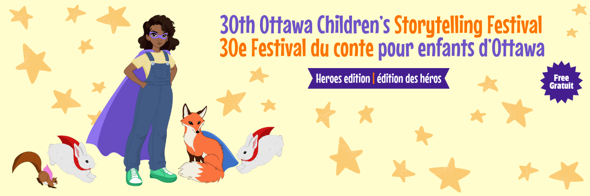 A squirrel, a rabbit and a fox standing next to a young heroine. 