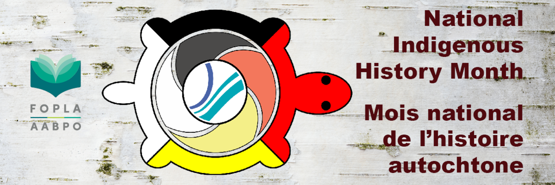 Turtle with swirls of black, red, yellow and white, with the OPL logo on its back