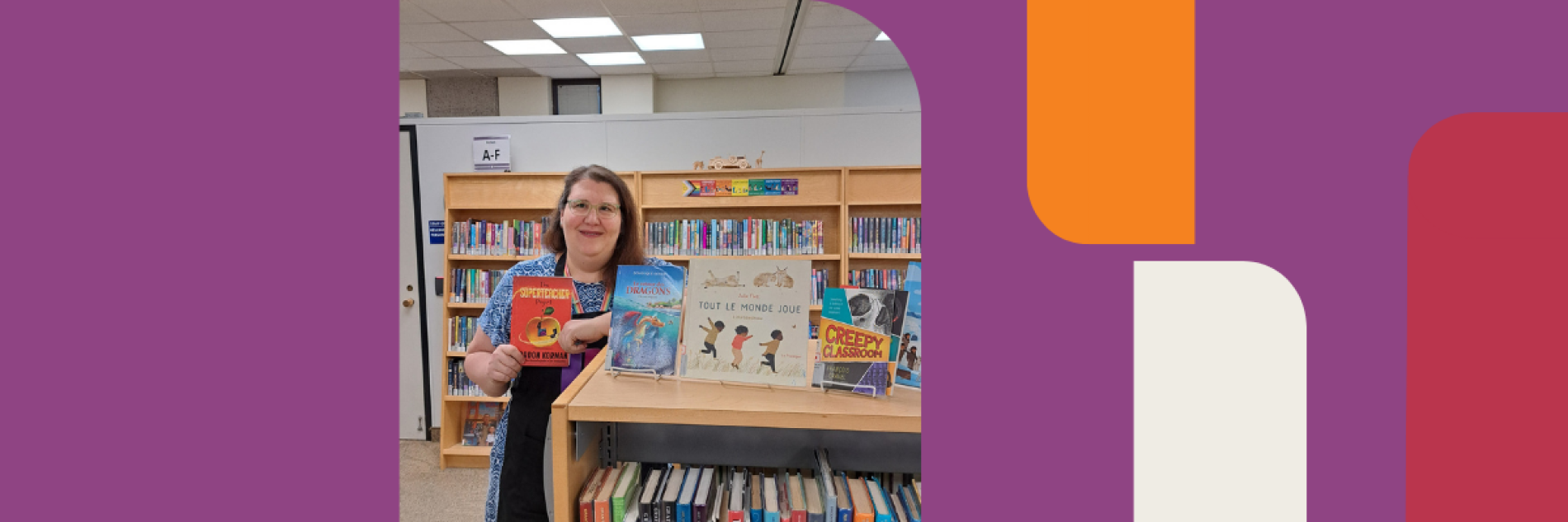 Portrait of Sandra Hobbs holding her favorite book from Gordon Korman