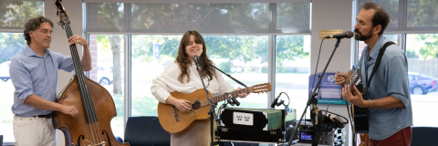 Moonfruits musical group performing at Cumberland branch.