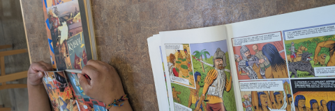 A book that a teen was reading.