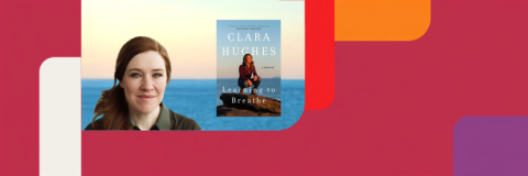 Headshot of Clara Hugues and book cover