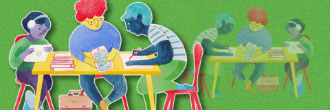 image of children doing homework